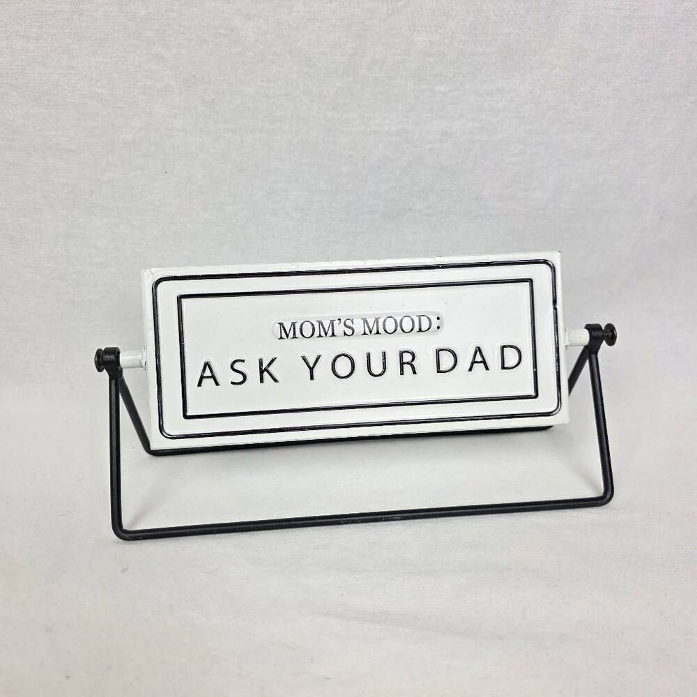 Mom’s Mood Flip Desk Sign Funny Decor